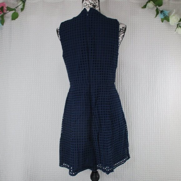 MADEWELL Navy Blue Eyelet Sleeveless Dress  10 - Picture 6 of 10